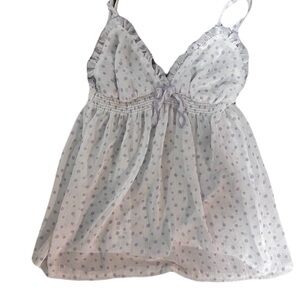 White and Purple Polka Dot Camisole